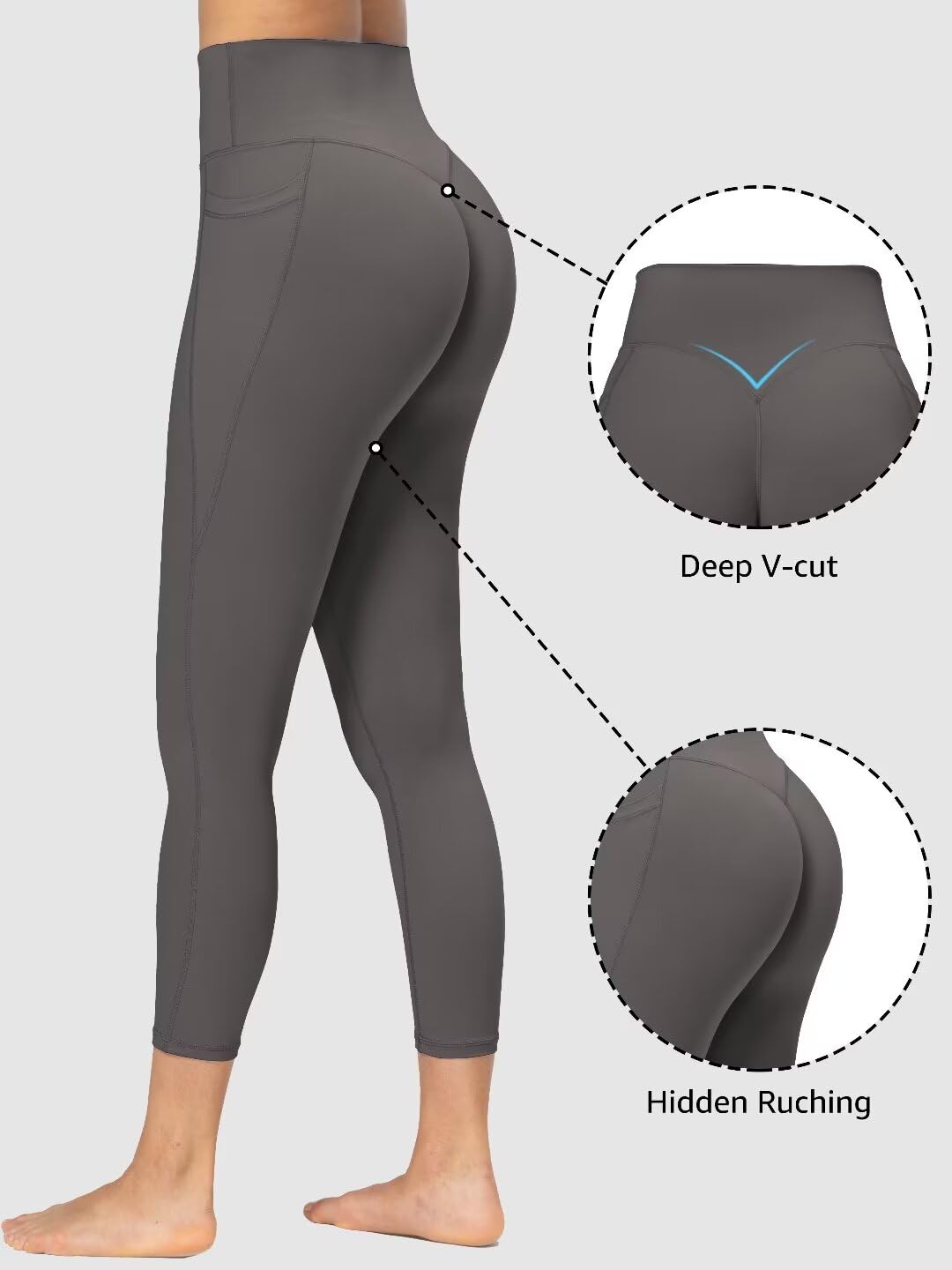 Sunzel Sunzfly Hidden Butt Scrunch Capri Leggings with Pockets for Women