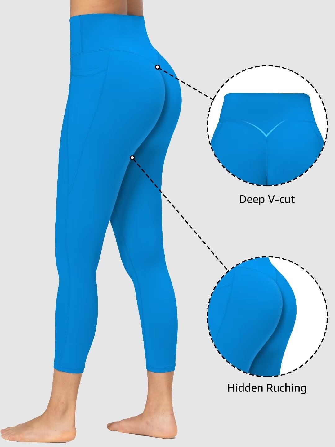 Sunzel Sunzfly Hidden Butt Scrunch Capri Leggings with Pockets for Women