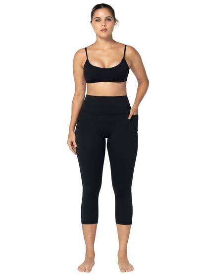 Sunzel Sunzfly Hidden Butt Scrunch Capri Leggings with Pockets for Women