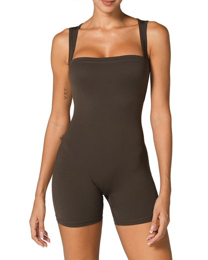 Sunzel Buttery Soft Shorts Sports Women's Square Neck Butt Lift Bodysuit