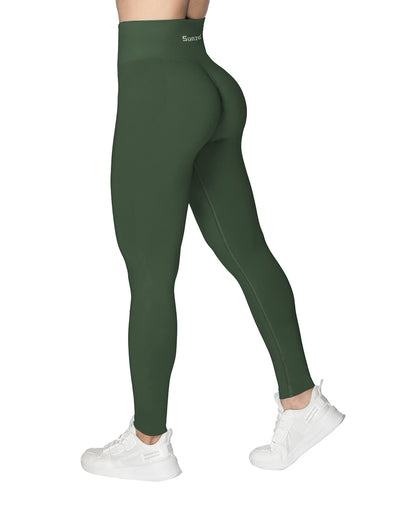 Sunzel Nunaked Workout Leggings for Women, Tummy Control Compression Workout  Gym Yoga Pants, High Waist & No Front Seam Bronze Green X-Small 26 at   Women's Clothing store