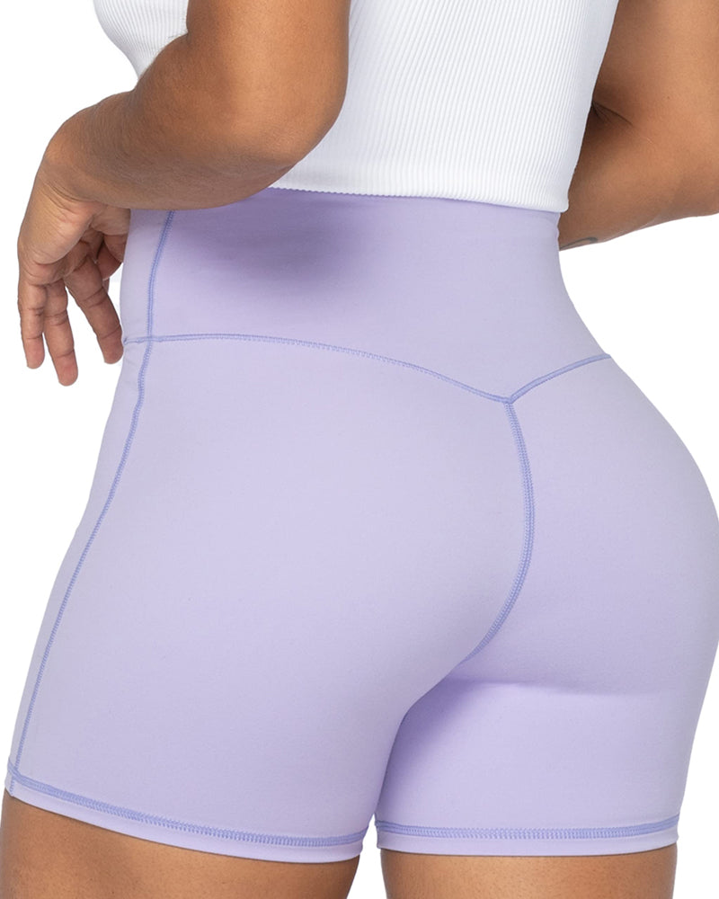  Sunzel Nunaked Crossover Biker Shorts For Women, No Front  Seam V High Waist Yoga Workout Gym Shorts