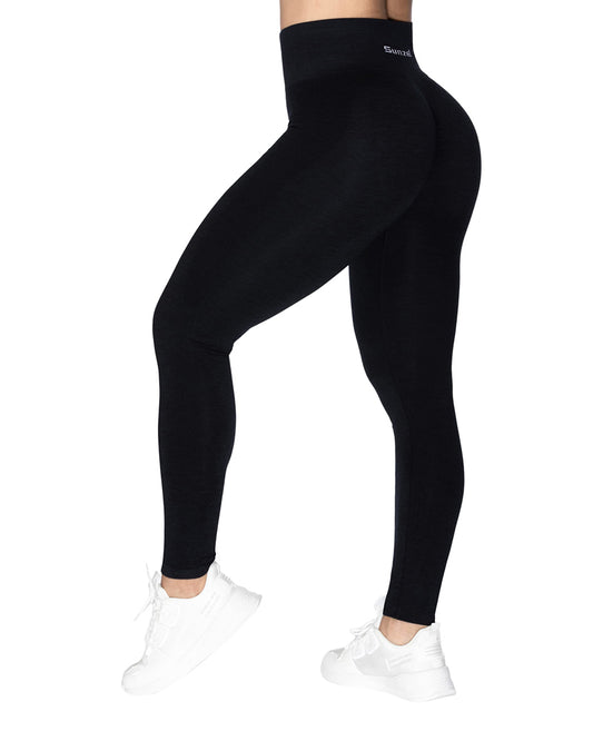 Sunzel Leggings für Damen, überkreuzte Taille, Bauchkontrolle, Nylon,  Yogahose, hohe Taille, Damen-Leggings für Workout, Fitnessstudio, Laufen,  Schwarz, M : : Fashion