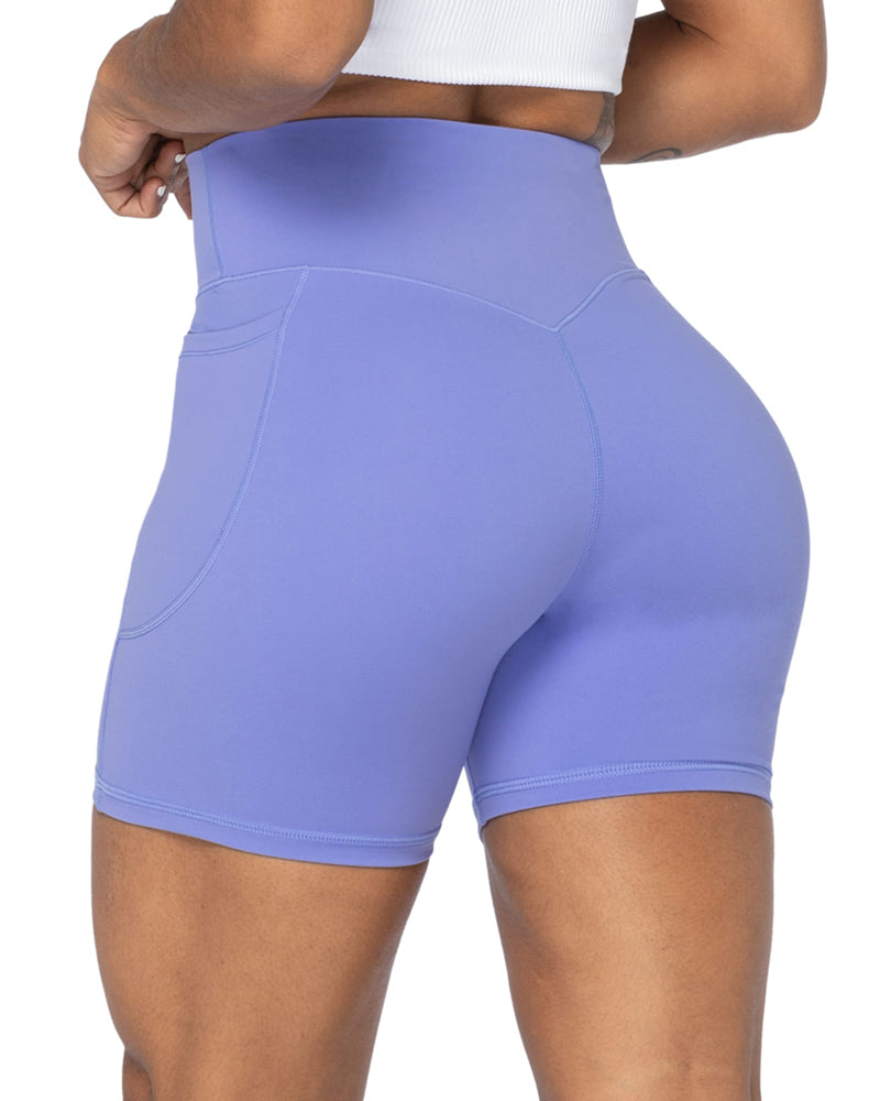 Sunzel 5 Biker Shorts for Women with Pockets Camo Grey Size Medium