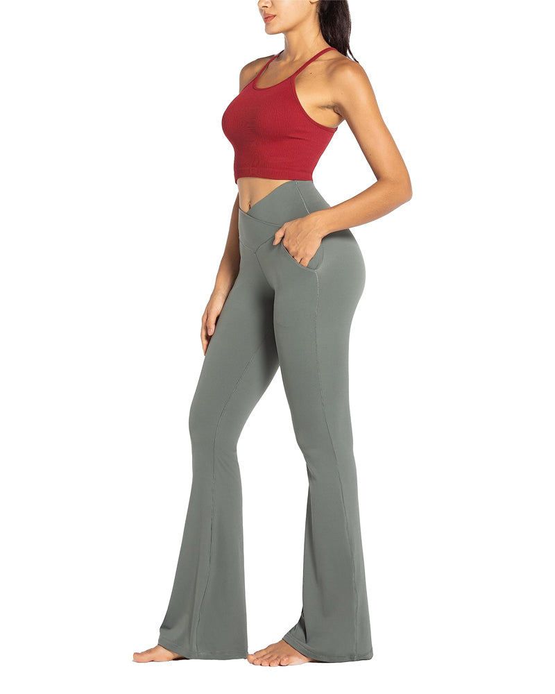 .com .com: Sunzel Flare Leggings, Crossover Yoga Pants with  Tummy Control, High Waisted and Wide Leg, No Front Seam Lilac Small :  Clothing, Shoes & Jewelry