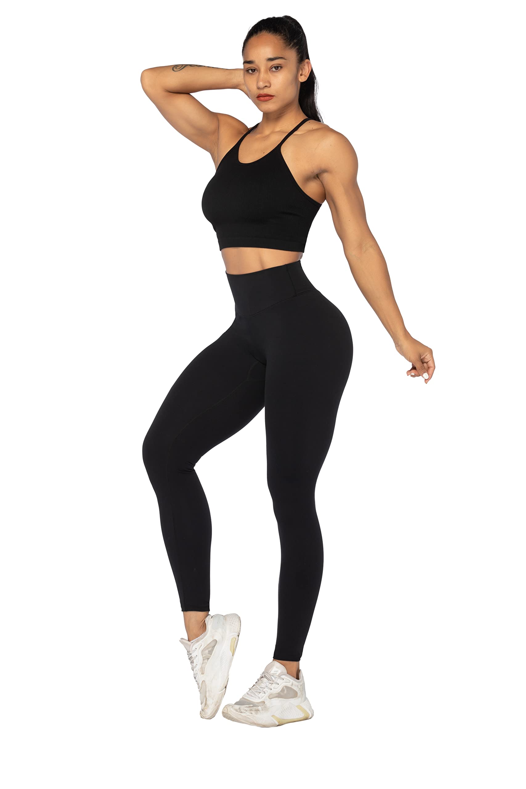 Sunzel No Front Seam Workout Leggings for Women with Pockets, High Waisted  Compression Yoga Pants with Tummy Control