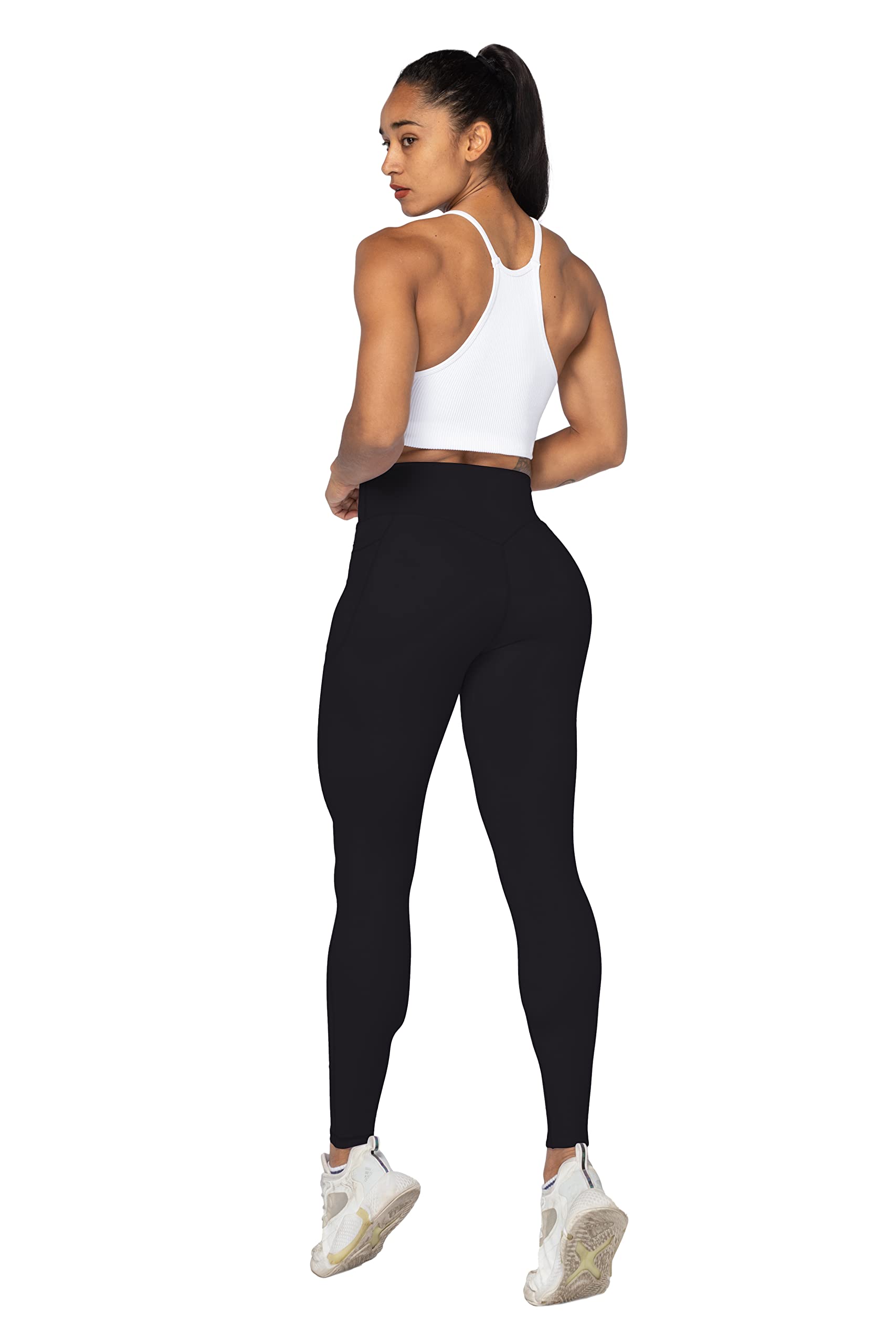 Women Workout Leggings Full Length No Front Seam Buttery Soft Seamless Yoga  Pants Gym Tights With Pockets 4 Way Stretch Fabric